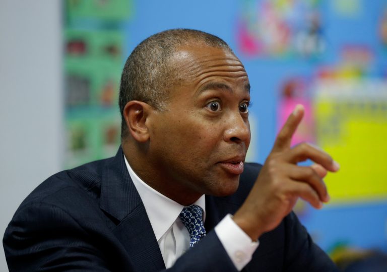 Massachusetts Gov. Deval Patrick said Sunday that he wanted to see Ferguson, Mo., police officer Darren Wilson indicted, arguing that a full trial would have been the best way to resolve issues surrounding the shooting death of Michael Brown. (AP Photo/Lynne Sladky)