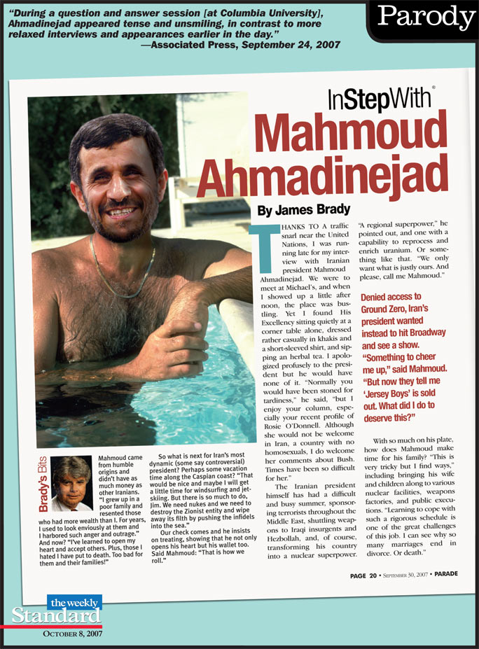 “In Step With” Ahmadinejad