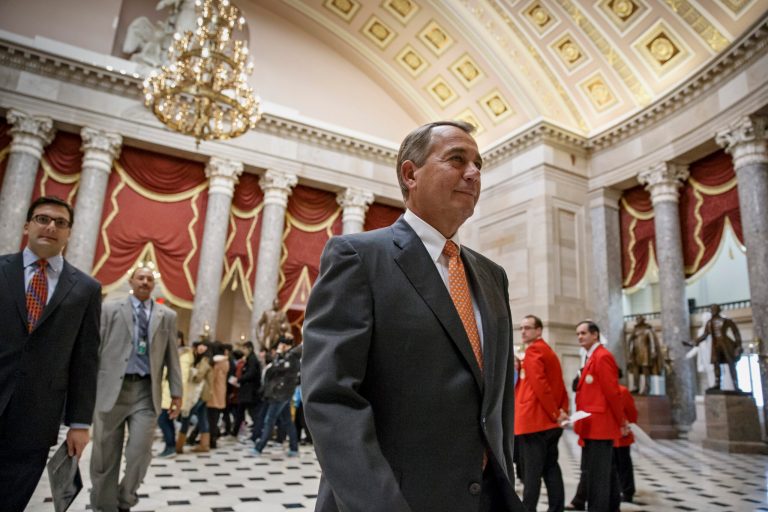 Speaker John Boehner, R-Ohio, declined to rule out taking legal action against the White House if House Republicans determine that an Obama executive order unconstitutionally bypasses the legislative branch. (AP Photo)