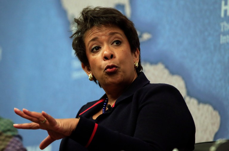 United States Attorney General Loretta Lynch met privately with Bill Clinton in Arizona Monday evening for an off-the-record exchange (AP Photo/Alastair Grant)