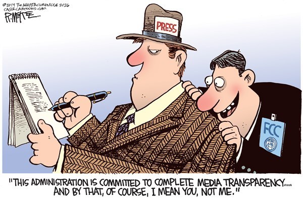 Editorial cartoon: Media transparency