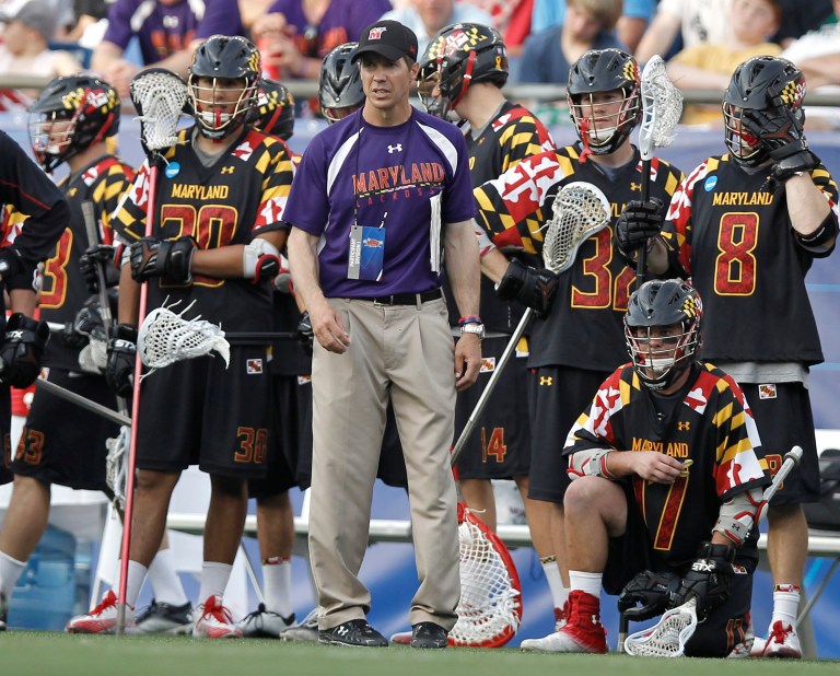 Winslow Townson/Getty Images
Maryland coach John Tillman looks on from the sidelines during the first half of a semifinal game of the 2012 NCAA Division I Men's Lacrosse Championships against the Duke Blue Devils at Gillette Stadium on May 26, 2012 in Foxboro, Massachusetts.