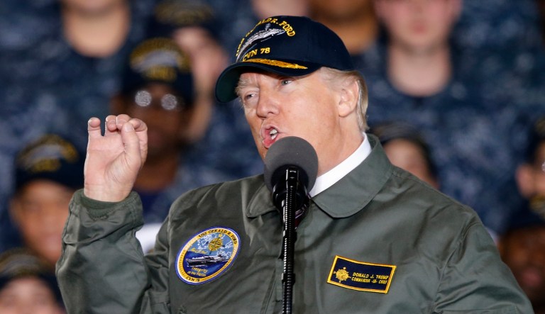 Some of the increase is attributable to inflation and increases in existing programs, but about half of the difference, would come as a direct result of Trump's goals for expanding the size and capabilities of the U.S. military after 2018. (AP Photo/Steve Helber)