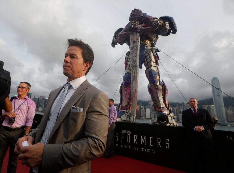 American actor Mark Wahlberg speaks on the red carpet as he arrives for the world premiere of the movie 