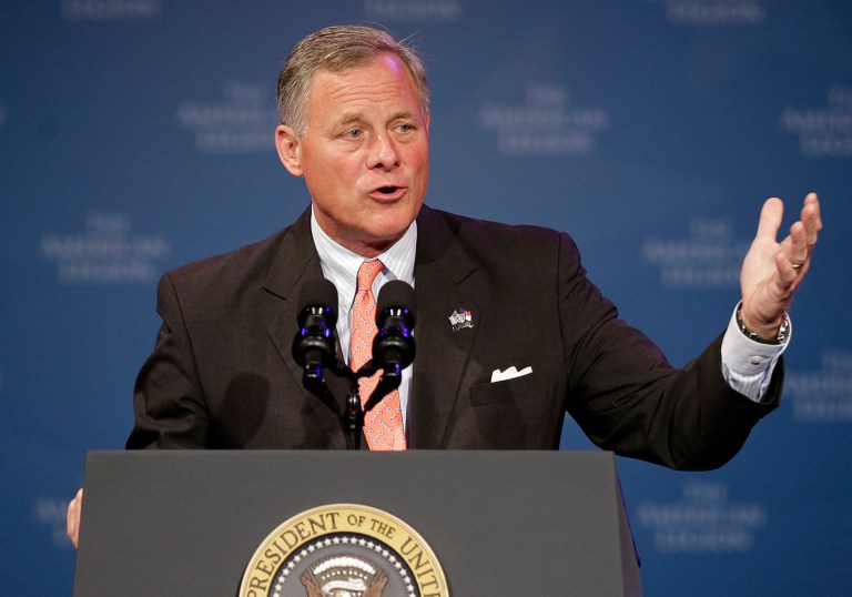 North Carolina Sen. Richard Burr is criticizing his state's anti-LGBT legislation that prohibits transgender people from using the bathroom of their choice. (AP Photo/Chuck Burton)