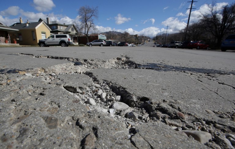 There’s a dark cloud on the horizon for city budgets: the pressing need to maintain and upgrade crumbling infrastructure and the question of how to fund the effort. (AP Photo/Rick Bowmer)