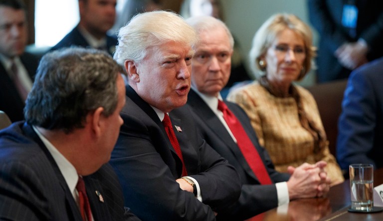 President Trump previously held an opioid and drug abuse listening session on March 29, 2017. (AP Photo/Evan Vucci)