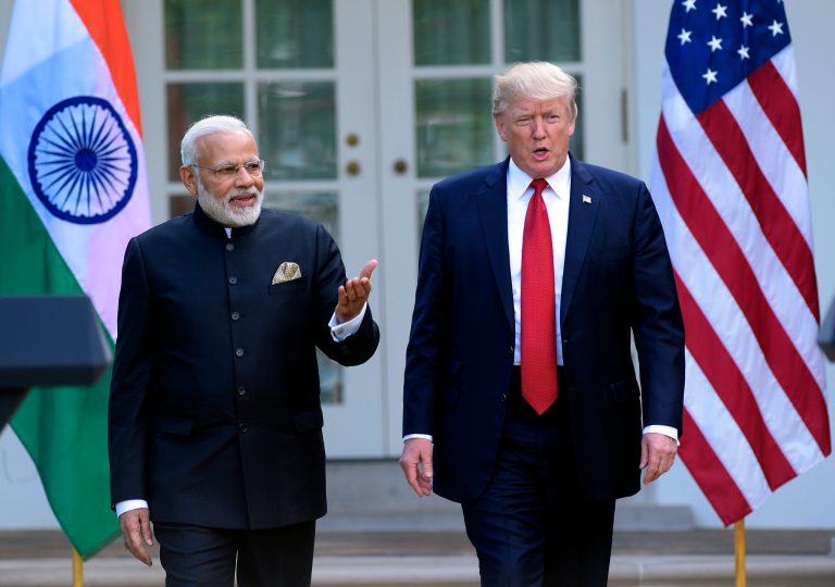 President Trump and Indian Prime Minister Narendra Modi are both serious users of social media, with 32.8 million and 31 million Twitter users, respectively. (AP Photo/Susan Walsh)
