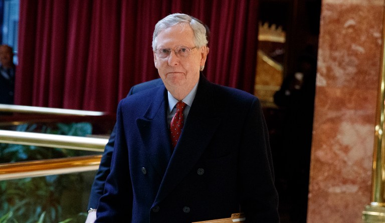 President Trump apparently told congressional leaders in a recent White House meeting that he wanted to abolish the Electoral College, but was talked out of it by Senate Majority Leader Mitch McConnell. (AP Photo/Evan Vucci)