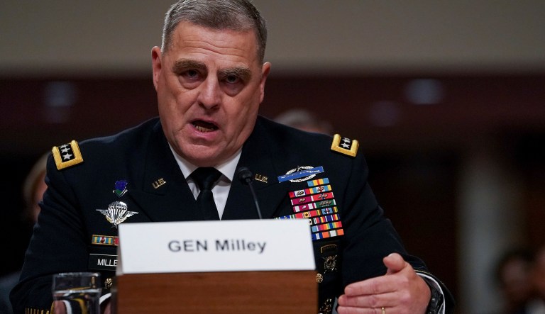 Army Chief of Staff Gen. Mark Milley testifies on Capitol Hill in Washington, Thursday, May 25, 2017, before a Senate Armed Services Committee hearing on the Army's fiscal 2018 budget. (AP Photo/Andrew Harnik)
