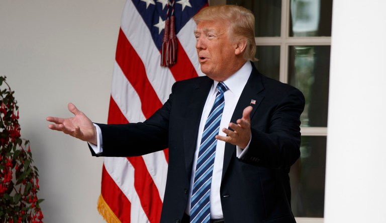 Despite his uphill battle with the media, President Trump is still his own worst enemy. (AP Photo/Evan Vucci)