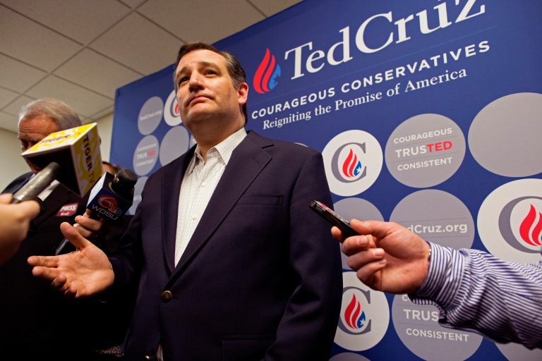 Cruz added to his momentum Saturday by pulling off a major upset in the Maine caucuses over Donald Trump. (AP Photo/Max Becherer)