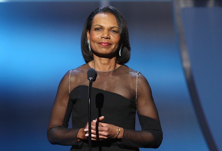Former secretary of state Condoleezza Rice has remained largely on the sidelines in 2016, though she did call for Donald Trump to quit the campaign. (Photo by John Salangsang/Invision for NFL/AP Images)
