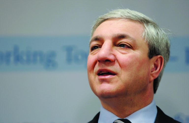 FILE - In this March 7, 2007, file photo, Penn State University president Graham Spanier speaks during a news conference at the Penn State Milton S. Hershey Medical Center in Hershey, Pa. Former Penn State president Graham Spanier told investigators hired by the university that he was never informed that former assistant football coach Jerry Sandusky was spotted molesting a boy in a school shower, his lawyers said Tuesday, July 10, 2012, as they rebutted reports that indicate the deposed official could have tried to cover up the abuse that ultimately led to coach Joe Paterno's firing. (AP Photo/Carolyn Kaster, File)