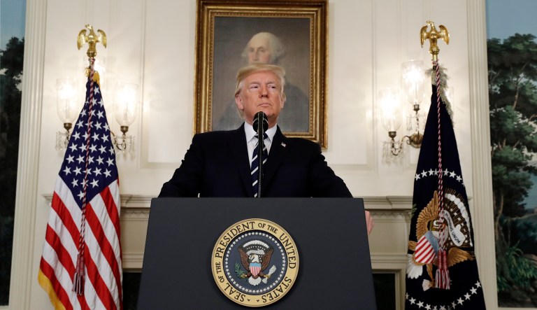 Making the observation that Trump is acting 'presidential' does not necessarily amount to praise. (AP Photo/Evan Vucci)