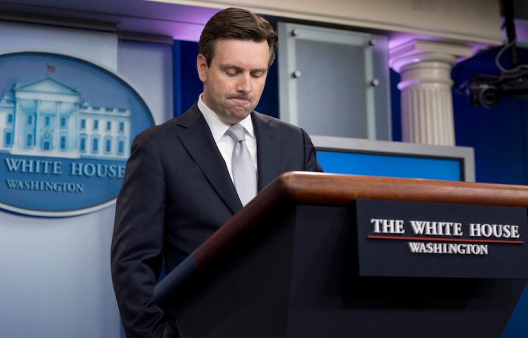 He then ticked off a litany of top White House priorities Republicans have failed to act on. (AP Photo/Carolyn Kaster)