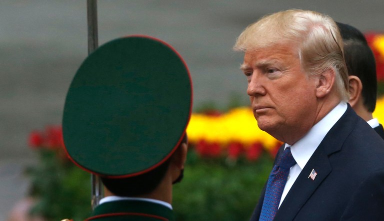 Three service members working for the White House Communications Agency broke curfew during President Trump's Asia tour. Now they could lose their security clearances, receive administrative discipline, or courts-martial if found guilty. (Kham/Pool Photo via AP)