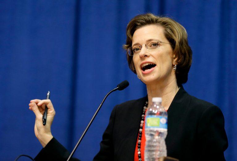 Georgia Democratic candidate for U.S. Senate Michelle Nunn speaks during a debate, Tuesday, Oct. 7. (AP/David Goldman)
