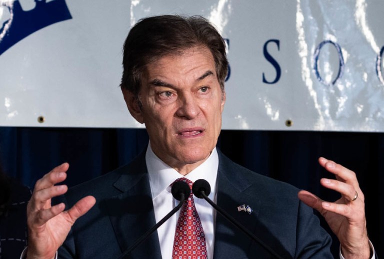 Senate candidate Dr. Mehmet Oz (R-PA) speaks at an event in Pennsylvania.