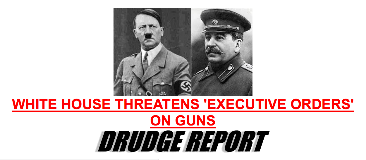 Journalists react in shock to Drudge Report header featuring Hitler and Stalin