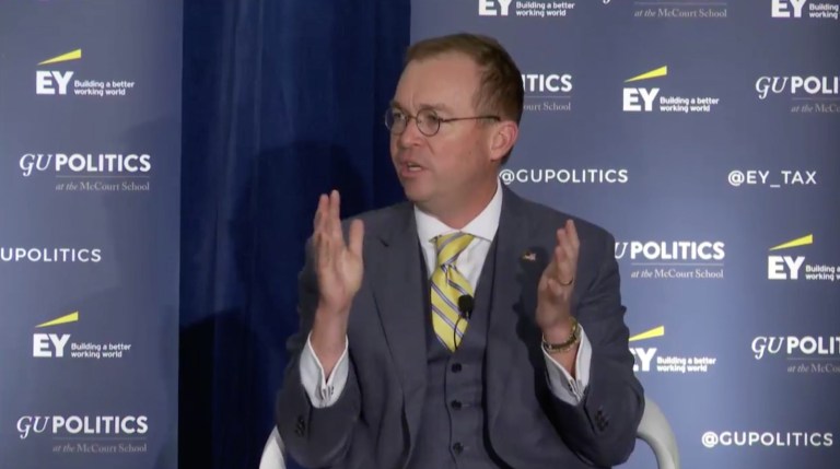 Mick Mulvaney, director of the Office of Management and Budget, explained tax reform at Georgetown University this week.