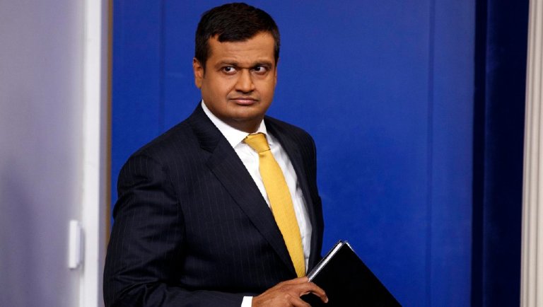 "I'm not here to declare any red lines," Raj Shah told ABC when asked whether Mueller probing Trump's alleged relationship with Daniels would be a bridge too far for the president. (AP Photo/Evan Vucci)