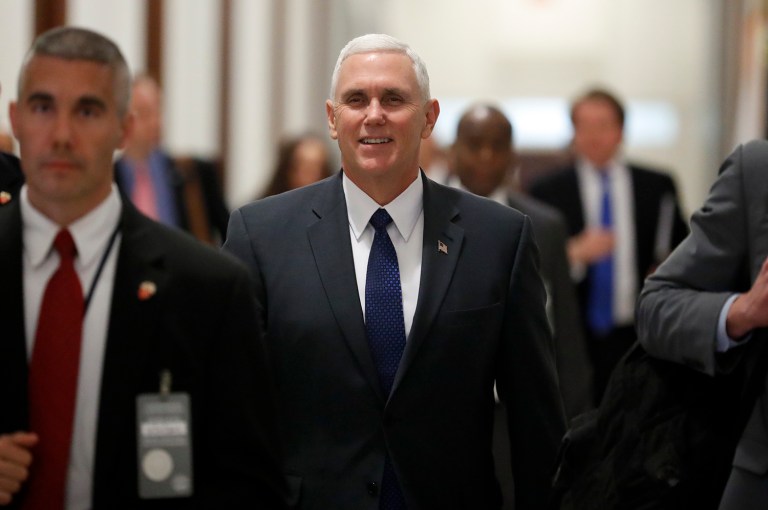 Pence expressed confidence in the next administration's ability to tackle infrastructure in its first 100 days and draw bipartisan support for the kind of multi-billion dollar spending bill Trump has proposed. (AP Photo/Carolyn Kaster)