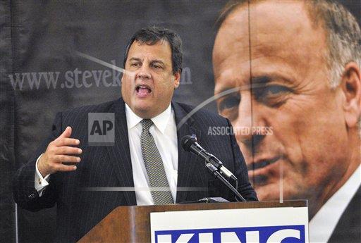 New Jersey Gov. Chris Christie speaks during a fundraiser for incumbent US House candidate Steve King Thursday, Sept. 20, 2012, in Sioux City, Iowa. (AP Photo/Sioux City Journal, Tim Hynds)