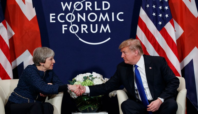 President Trump's comments to British Prime Minister Theresa May were genuine and generous. (AP Photo/Evan Vucci)
