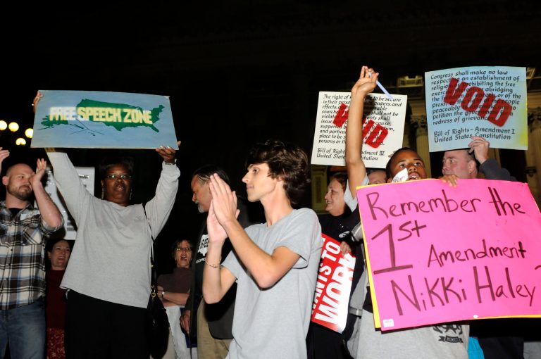 The Founding Fathers knew a thing or two about freedom of speech. One, free speech is essential to a flourishing democracy. Two, it can only serve that vital role when speakers are free from retaliation. (AP Photo/Virginia Postic)