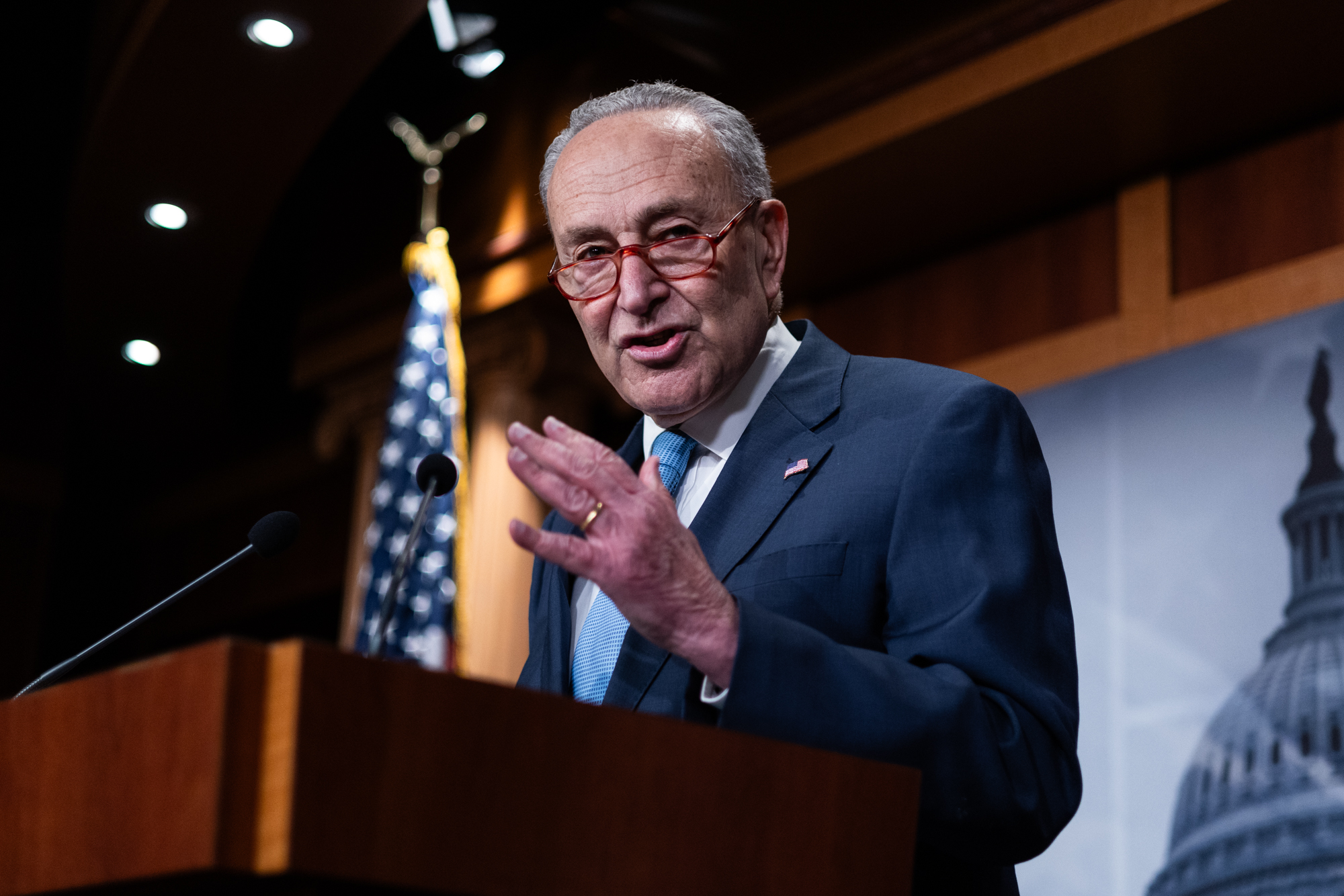 Schumer delays Senate recess to strike deal on Ukraine-border bill