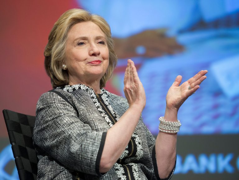 In a speech in Washington on Friday, Hillary Clinton repeatedly criticized economic and social conditions under President Obama, barely mentioning the accomplishments of the man who appointed her secretary of State.ÃÂ (AP/Cliff Owen)
