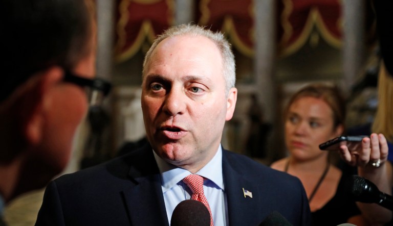 House Majority Whip Steve Scalise, R-La., remains in critical condition, according to the hospital. (AP Photo/Alex Brandon)