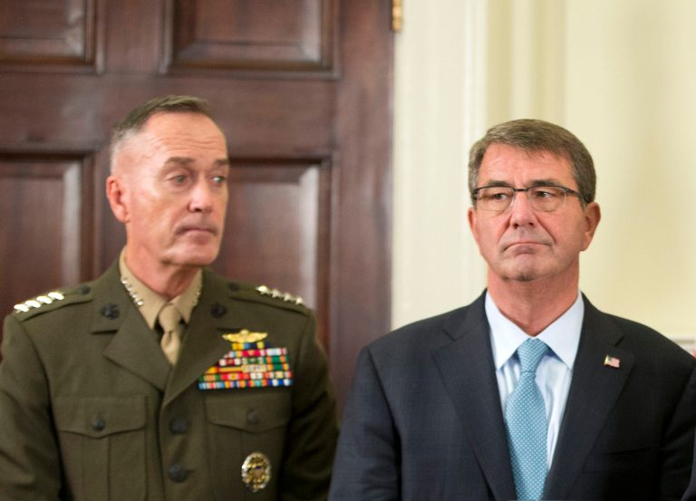 The House Armed Services Committee has summoned Defense Secretary Ash Carter and Joint Chiefs of Staff Chairman Gen. Joe Dunford to a hearing Tuesday on U.S. strategy in Syria and Iraq. (AP Photo/Pablo Martinez Monsivais)