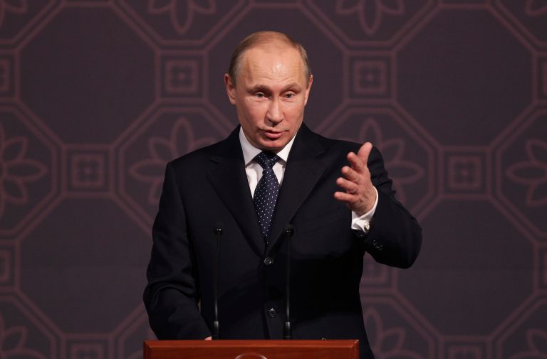 Russian President Vladmir Putin has worked assiduously in recent months to craft an Image congenial to the American public, while portraying President Obama as out of step with American opinion and international norms.ÃÂ (Photo by Chung Sung-Jun/Getty Images)