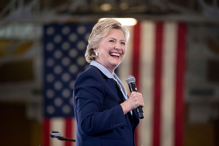 A new poll says Hillary Clinton has a 1-point lead, 44-43, over Donald Trump in a four-way race for Ohio. (AP Photo/Andrew Harnik)