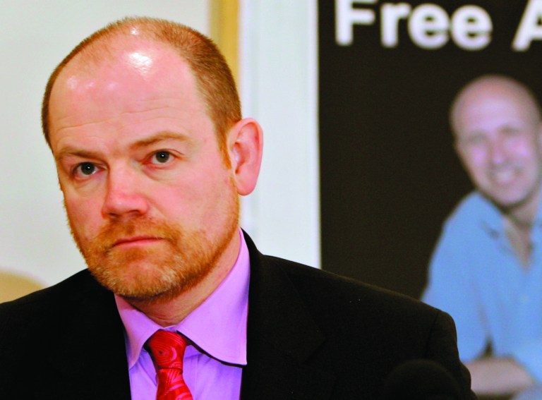 FILE - In this April 12, 2007 file photo, British Broadcasting Corporation Director-General Mark Thompson pauses during a news conference calling for the release of kidnapped BBC journalist Alan Johnston, in the West Bank city of Ramallah. The child abuse scandal centered on the late BBC star Jimmy Savile has raised some uncomfortable for the corporation's former boss, now only weeks away from taking his position as the chief executive of The New York Times. (AP Photo/Muhammed Muheisen, File)
