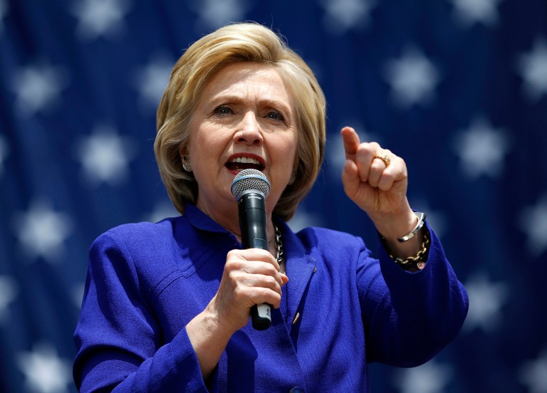 Hillary Clinton said she is perplexed as to why her rival Bernie Sanders has continued to insist the race for the Democratic presidential nomination is still within his reach. (AP Photo/John Locher)