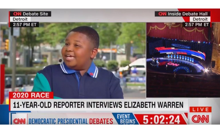 WATCH: 11-year-old tells CNN he’s most impressed with Marianne Williamson after interviewing Elizabeth Warren