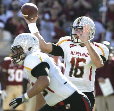 Steve Cannon/AP
Maryland quarterback C.J. Brown has completed just 47.6 percent of his passes but has rushed for 332 yards this season.