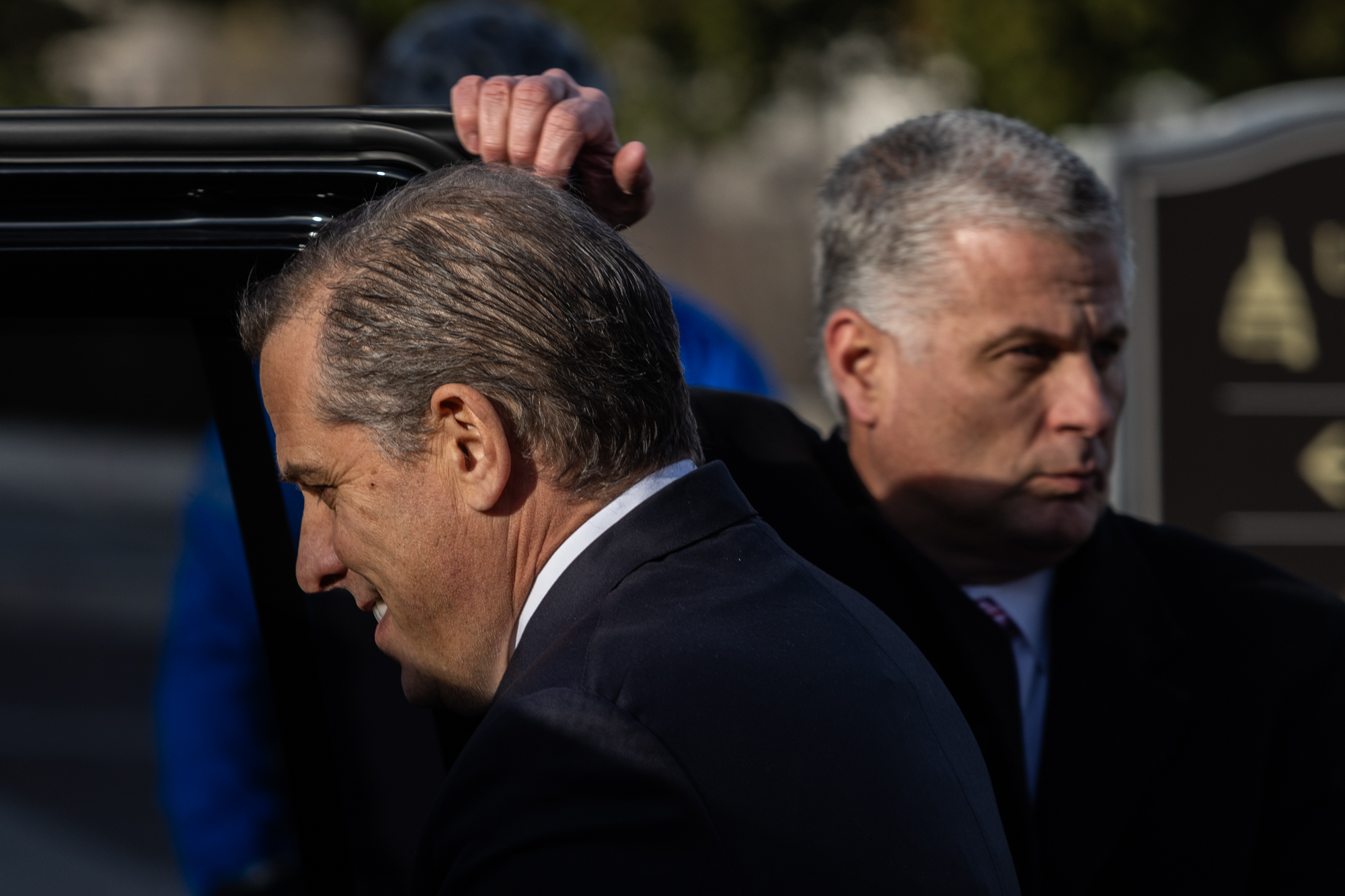 President Joe Biden's son, Hunter Biden, departs Capitol Hill after making a rare public statement to reporters outside the Capitol on Dec. 13, 2023. Hunter Biden defied a subpoena from Congress to testify behind closed doors ahead of a House vote on an impeachment inquiry against his father.
