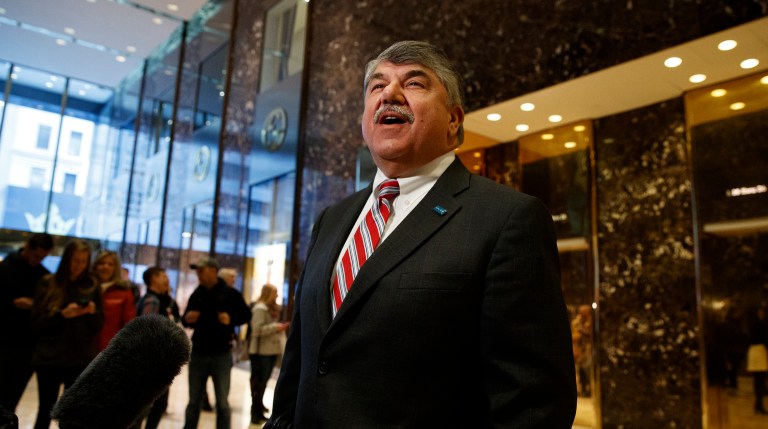 "We are ready to work with the Trump admin consistent with our values  and we will never back down from our values. #Inauguration," tweeted AFL-CIO President Richard Trumka.