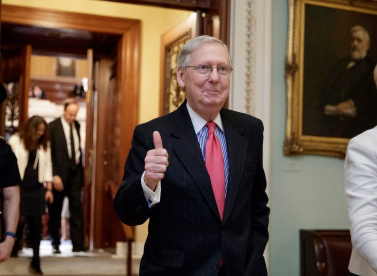Senate Majority Leader Mitch McConnell did change Senate precedent on Thursday to allow Supreme Court picks to be advanced in a simple majority vote. (AP Photo/J. Scott Applewhite)
