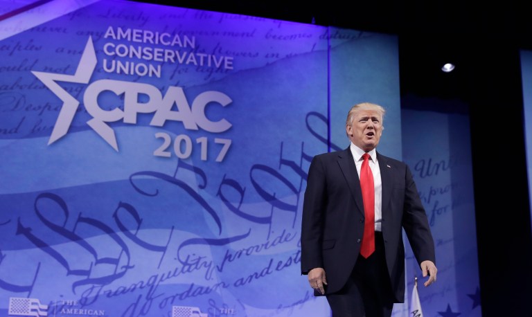 Donald Trump is reshaping conservative orthodoxy and the Republican faithful are loving it. (AP Photo/Evan Vucci)