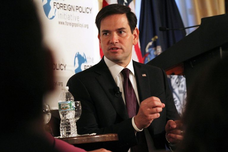 Republican presidential candidate, Sen. Marco Rubio, R-Fla. speaks during an event hosted by the Foreign Policy Initiative, Friday Aug. 14, 2015, in New York. (AP/Tina Fineberg)