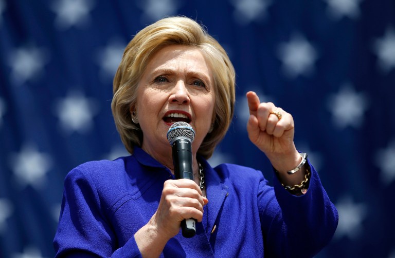 Presumptive Democratic nominee Hillary Clinton had one word for what she called Senate Republicans' refusal to act on gun violence. (AP Photo/John Locher)