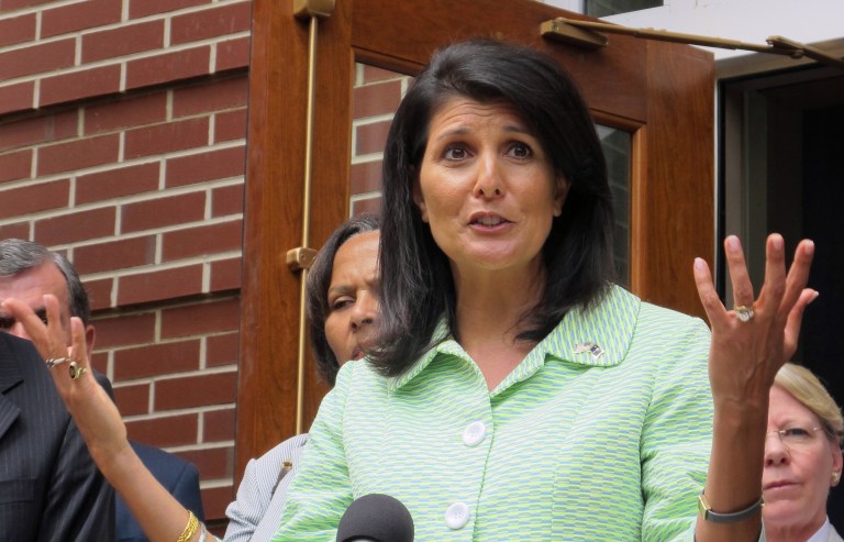 South Carolina Gov. Nikki Haley says she plans to evacuate 1 million people away from coast. (AP Photo/Bruce Smith)