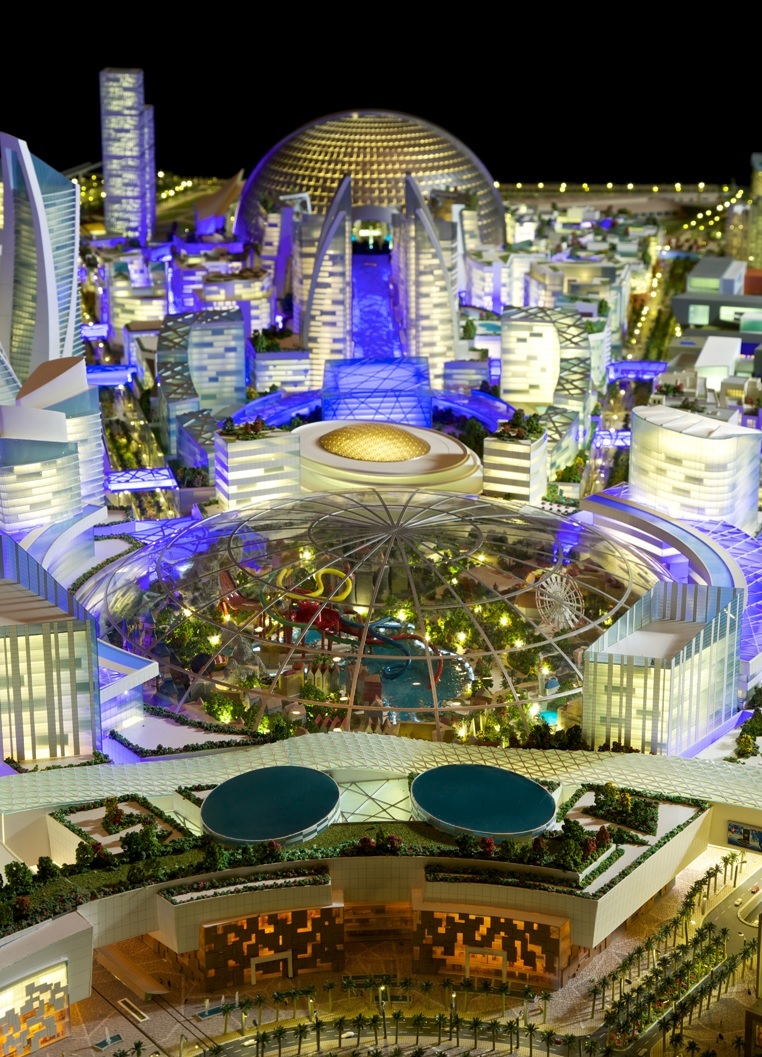 This image provided by Dubai Holding on Saturday July 5, 2014, shows an artist rendition of their planned Mall of the World project that will include an 8 million square foot (743,224 square meter) mall, a climate-controlled street network, a theme park covered during the scorching summer months and 100 hotels and serviced apartments. Dubai Holding, a conglomerate controlled by the emirate's ruler, is developing the complex. It gave no details on the cost or the completion date. (AP Photo/Dubai Holding)