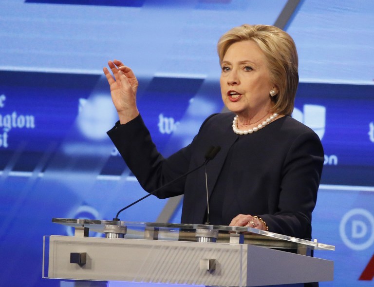 Hillary Clinton again brought up the Export-Import Bank. (AP Photo/Wilfredo Lee)