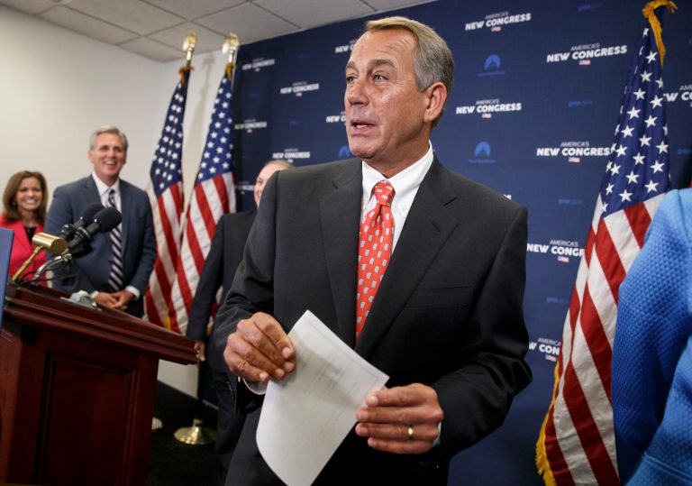 On the morning after President Barack Obama's State of the Union speech, House Speaker John Boehner of Ohio, leaves a news conference on Capitol Hill in Washington, Wednesday, Jan. 21, 2015. (AP Photo/J. Scott Applewhite) (AP Photo/J. Scott Applewhite)